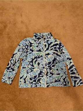 Lilly Pulitzer Betsey Zip-Up High Tide Scuba Doo UPF50+ Women XL Jacket Resort